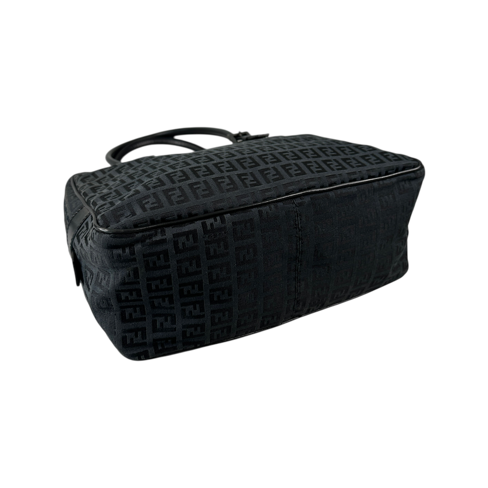 FENDI ZUCCHINO CANVAS SHOULDER BAG - BLACK