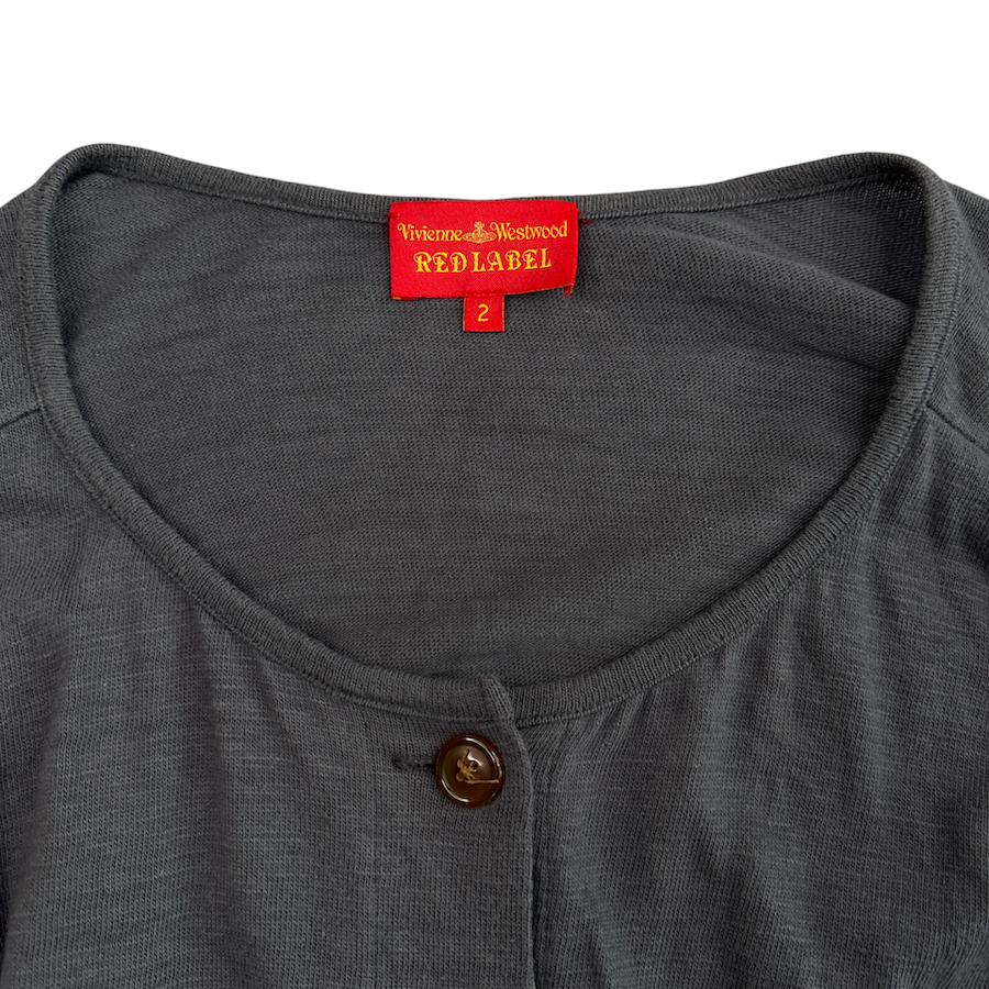 (2) VIVIENNE WESTWOOD RED LABEL ASYMMETRICAL CARDIGAN - GREY