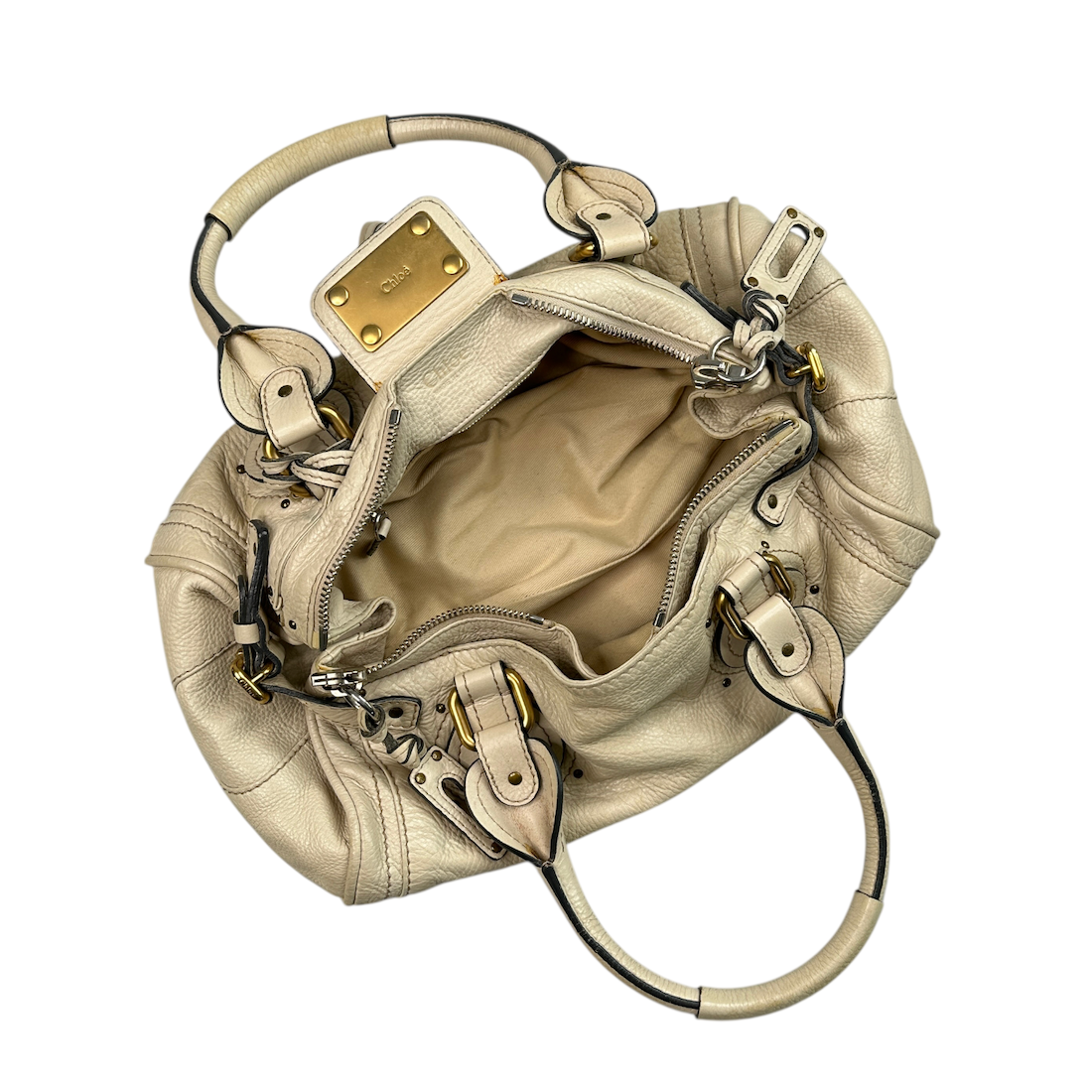 CHLOE PADDINGTON BAG - CREAM / GOLD