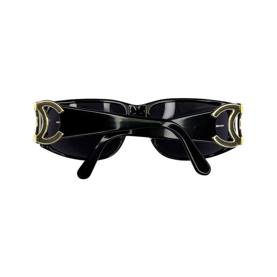 CHANEL GOLD CC LOGO SUNGLASSES - BLACK