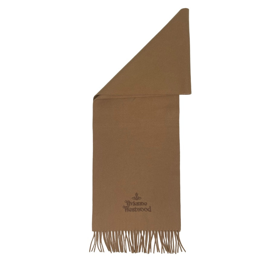 VIVIENNE WESTWOOD LIGHT BROWN WOOLLEN SCARF GHR9