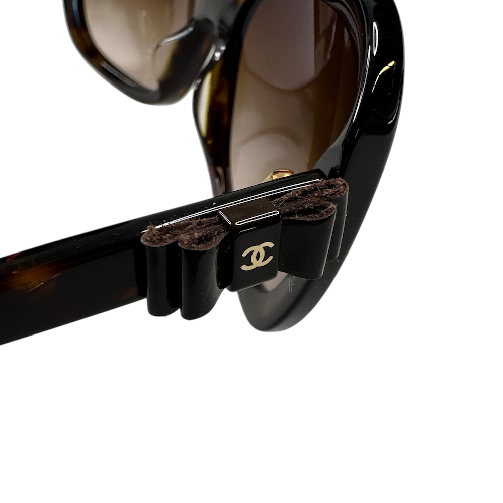 CHANEL BOWTIE SUNGLASSES - BROWN