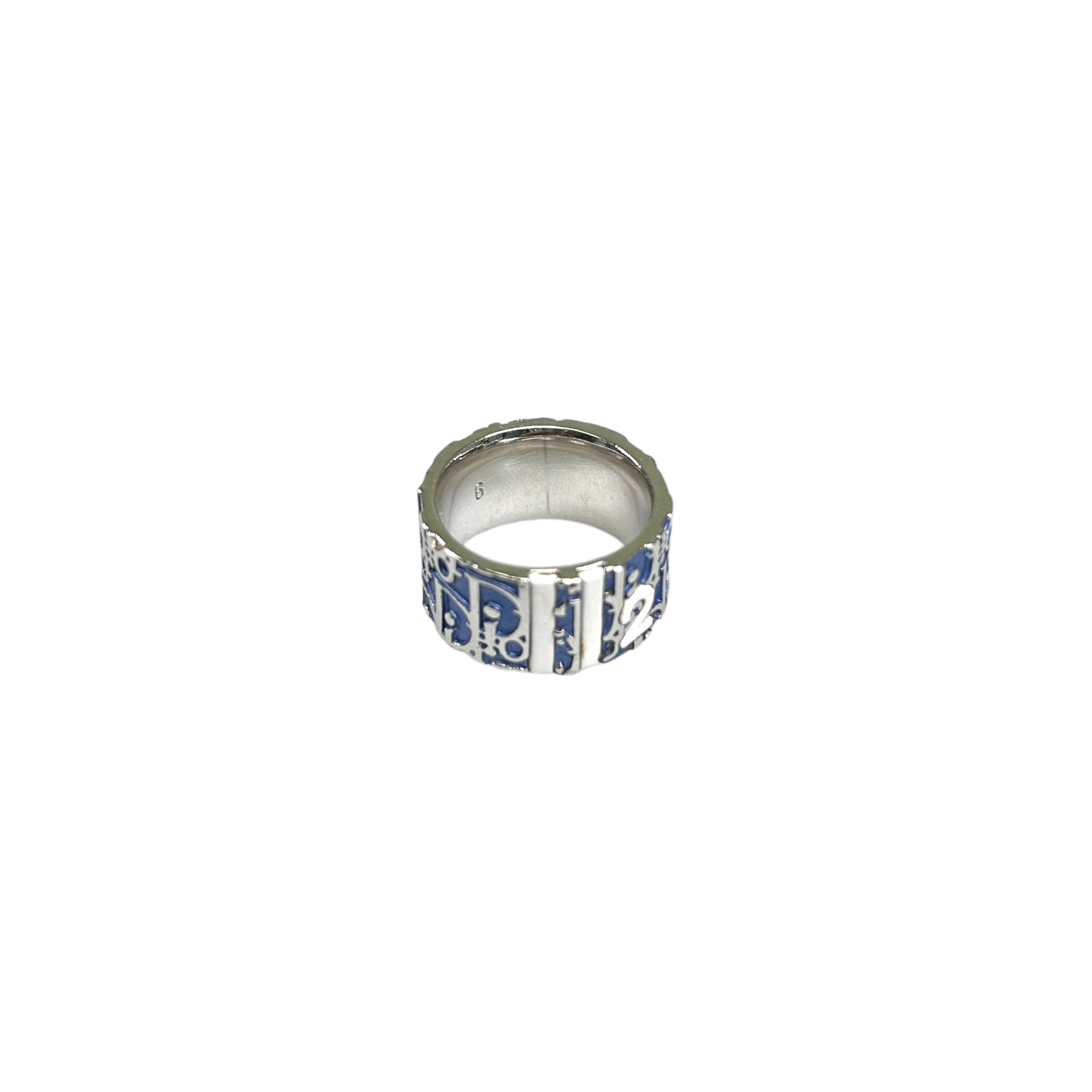 DIOR BLUE TROTTER MONOGRAM RING