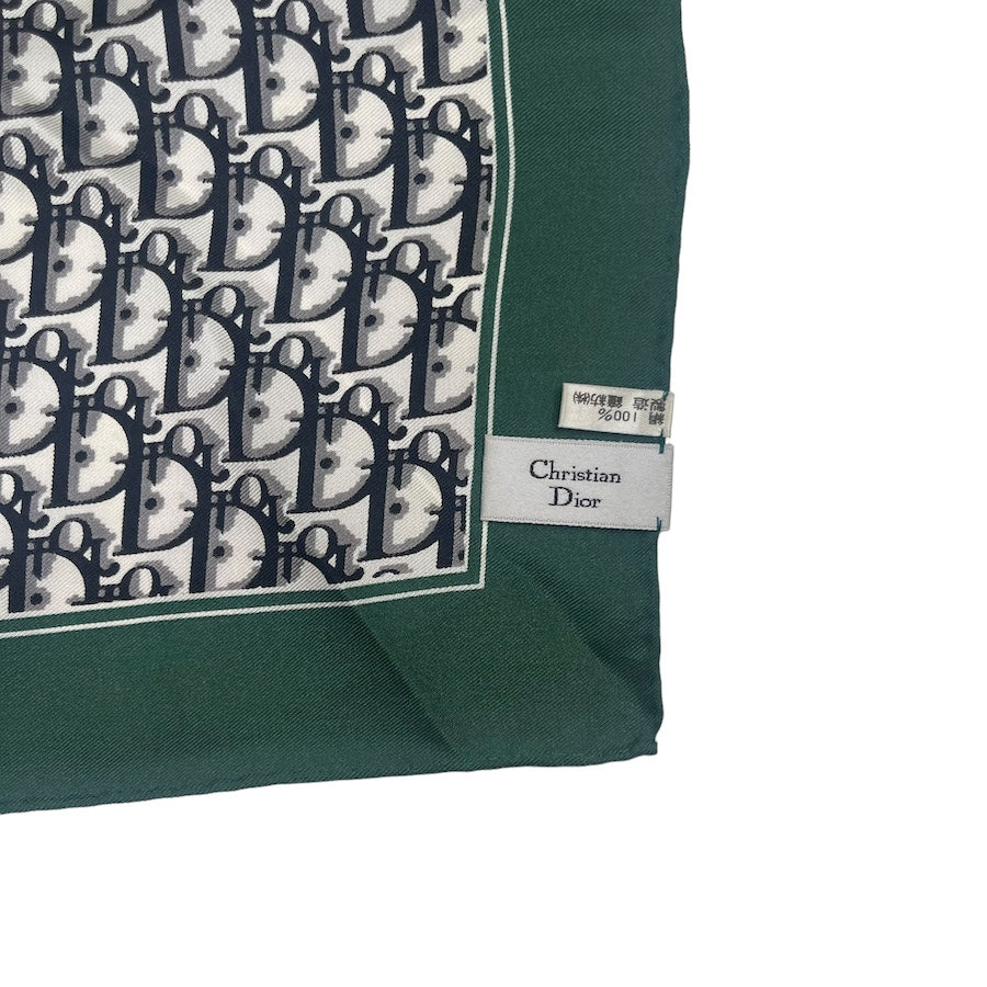 DIOR GREEN/BLACK SILK SCARF