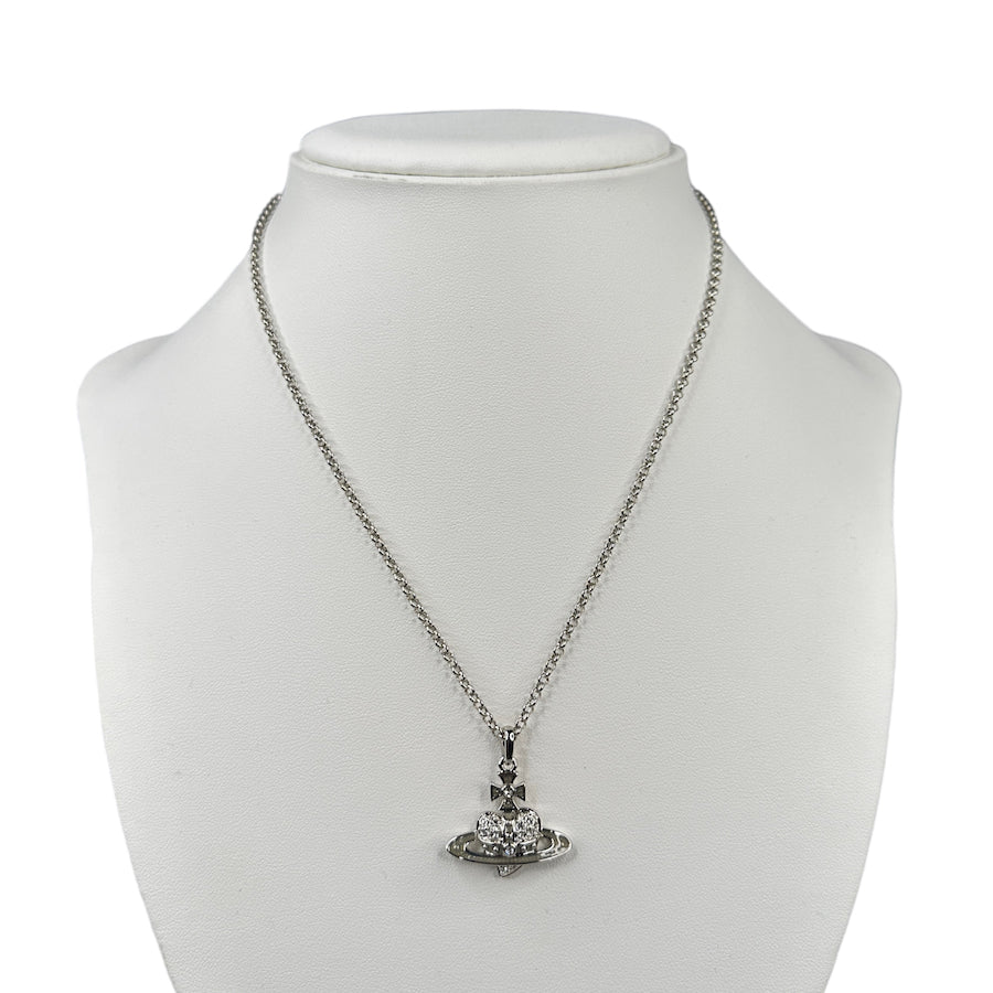 VIVIENNE WESTWOOD PLATINUM REVERSE HEART NECKLACE