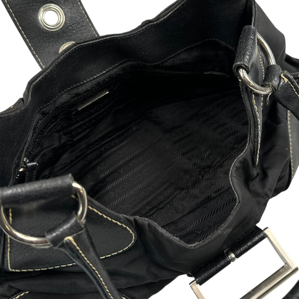 PRADA BLACK NYLON MOON BAG (II)