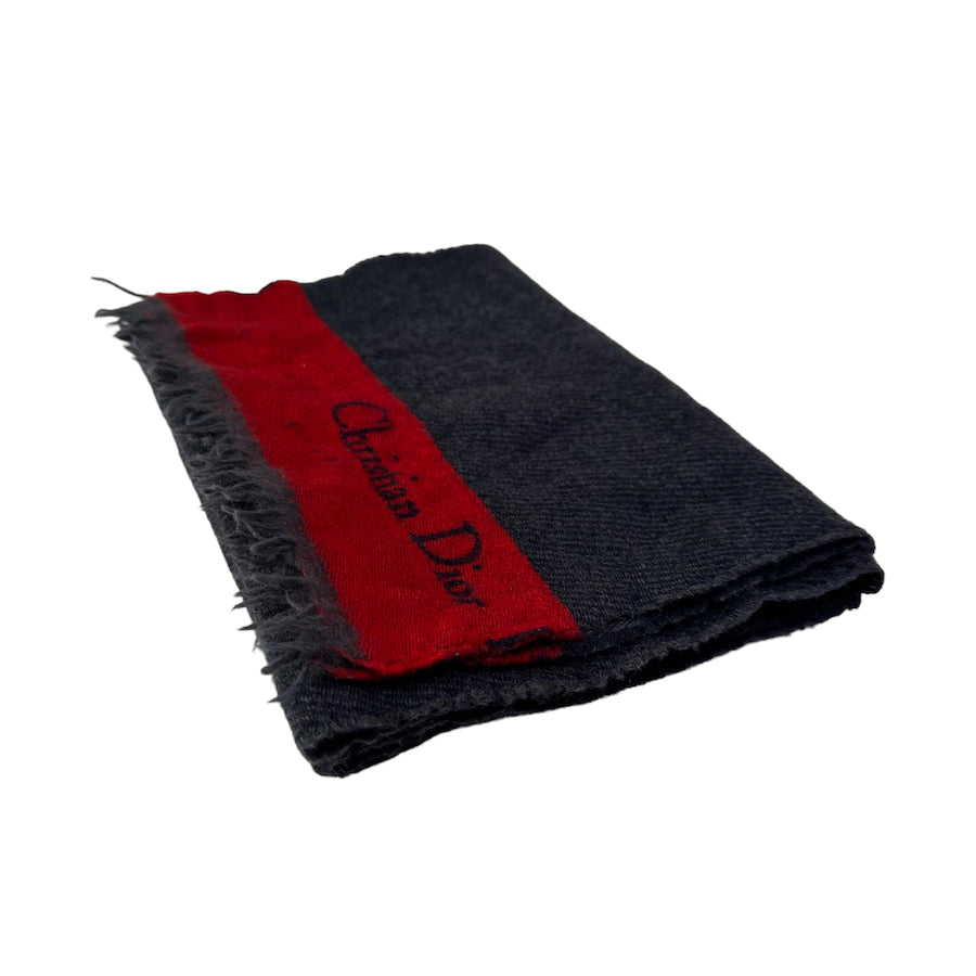 DIOR RED/GREY LIGHTWEIGHT SPELLOUT SCARF