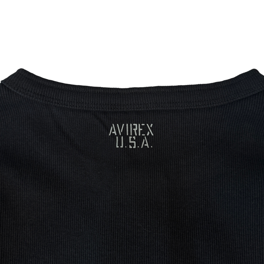 (NEW) AVIREX EVERY DAY HENLEY LONG SLEEVE - BLACK