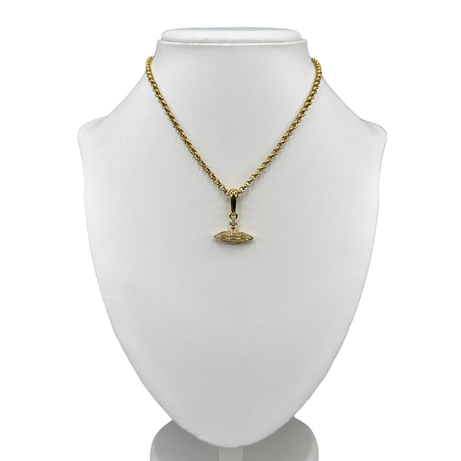 VIVIENNE WESTWOOD GOLD RHINESTONE MAYFAIR THICK CHAIN NECKLACE