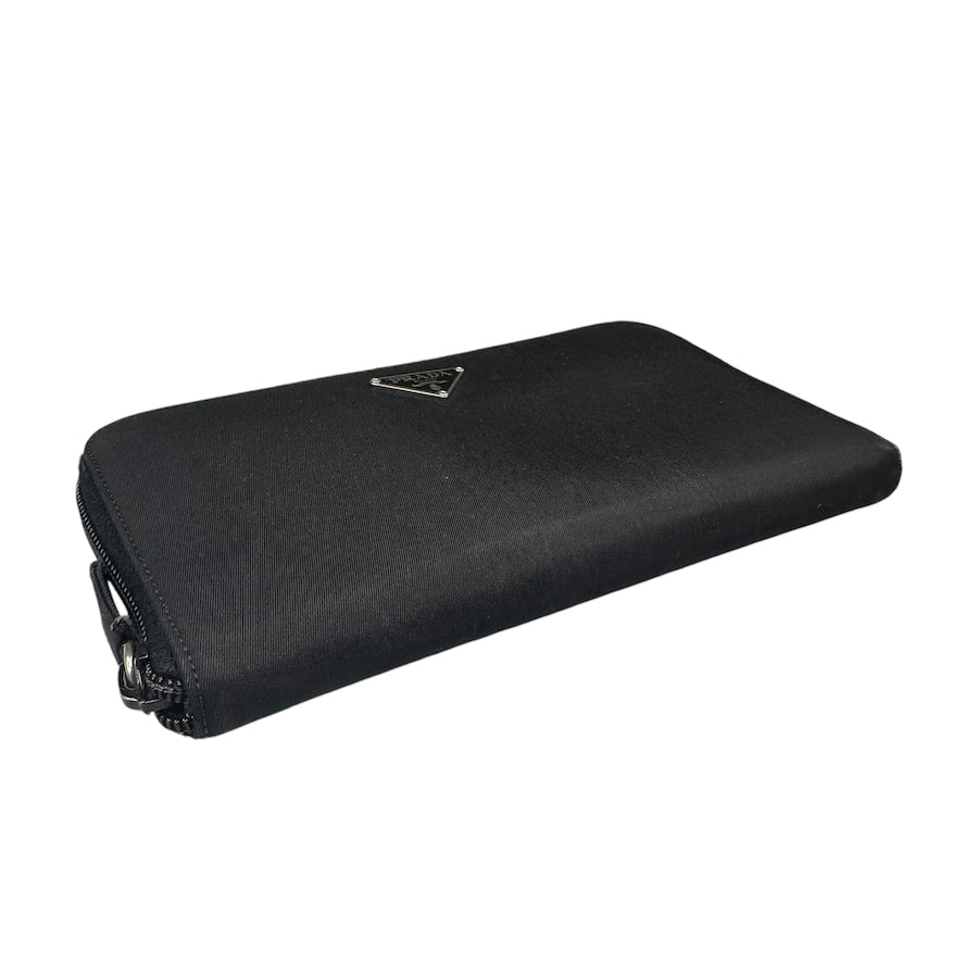 PRADA BLACK NYLON ZIP-AROUND LONG WALLET