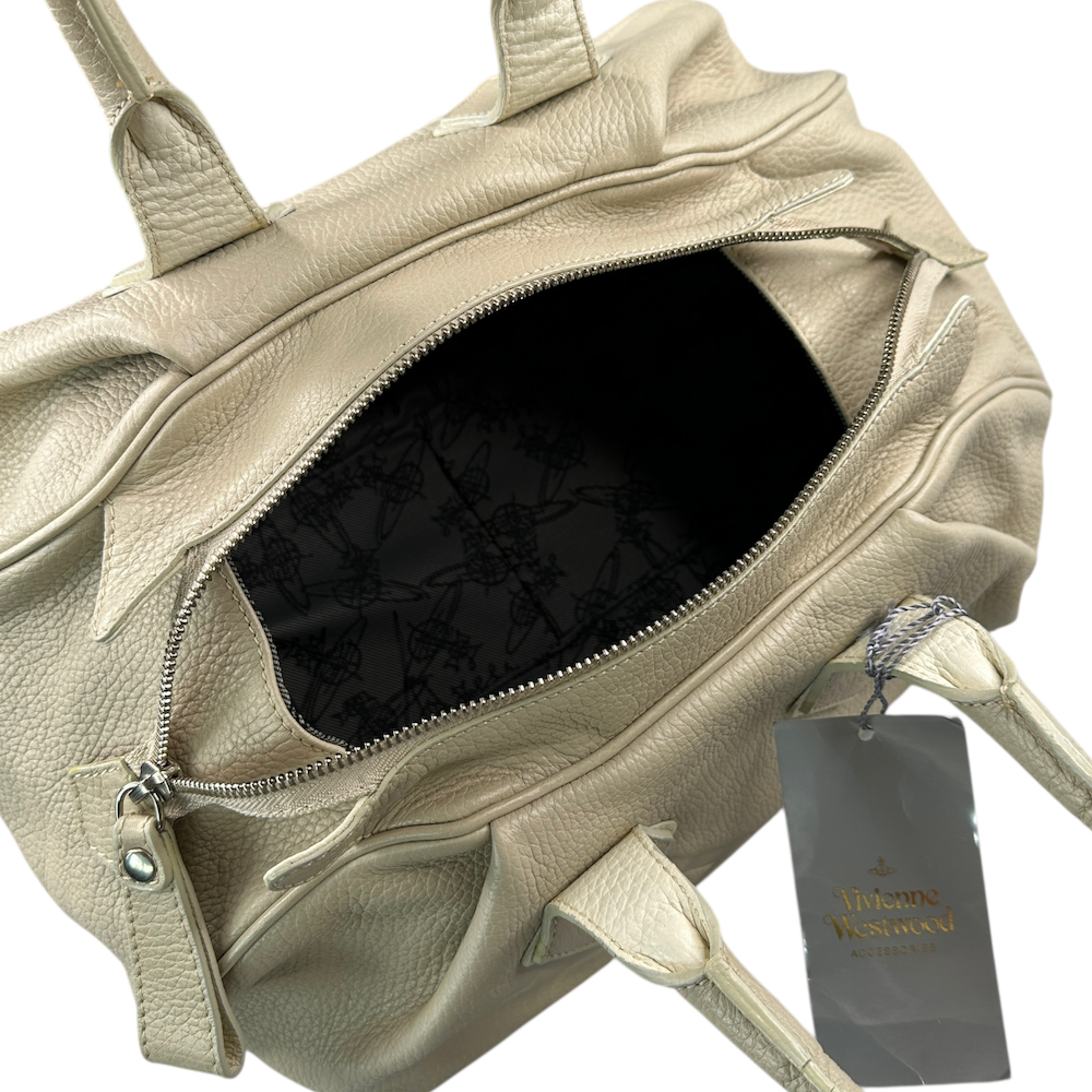 VIVIENNE WESTWOOD EMBOSSED ORB MEDICINE BAG - CREAM