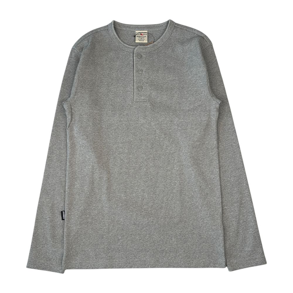 (NEW) AVIREX EVERY DAY HENLEY LONG SLEEVE - GREY