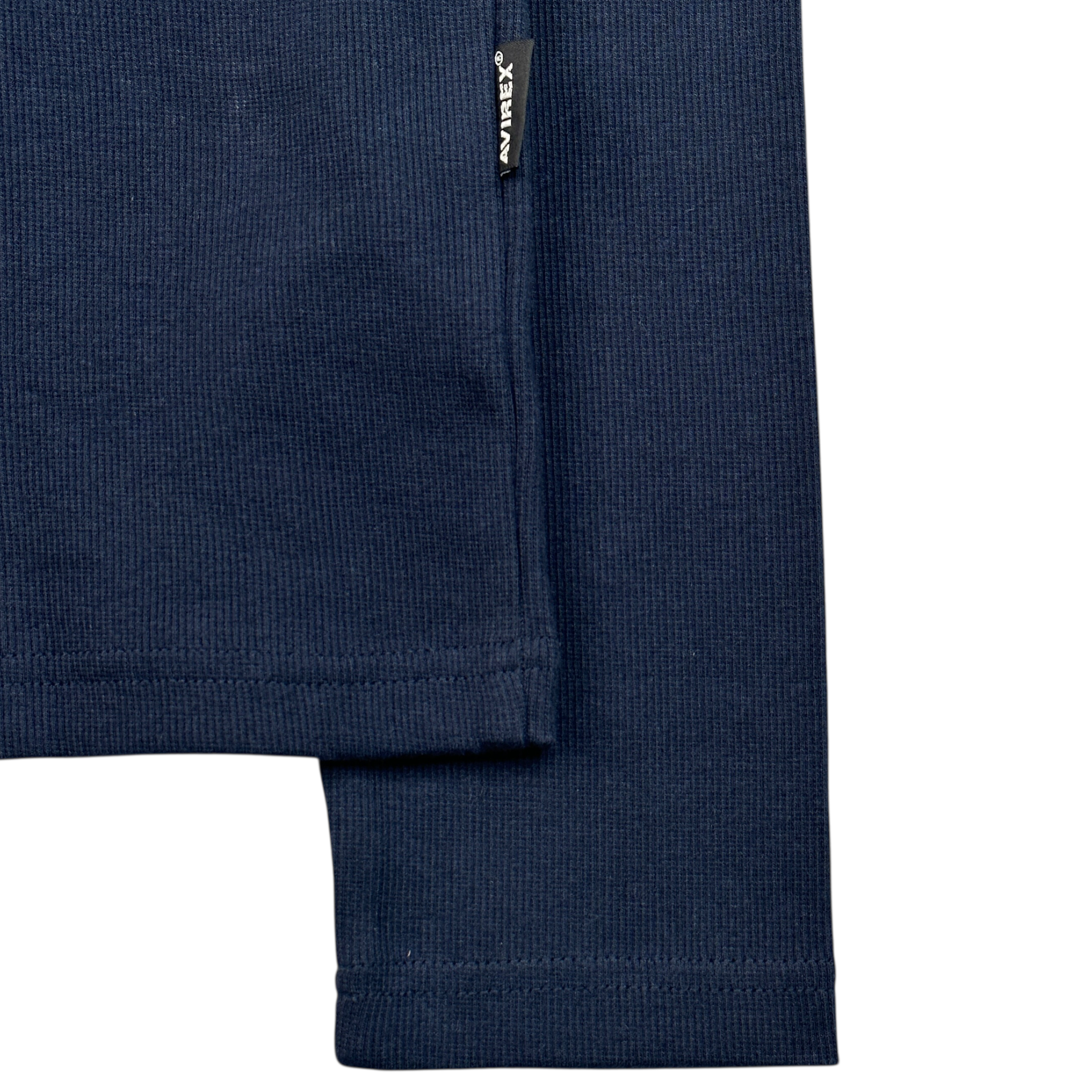 (NEW) AVIREX RIBBED EVERY DAY HENLEY LONG SLEEVE - NAVY