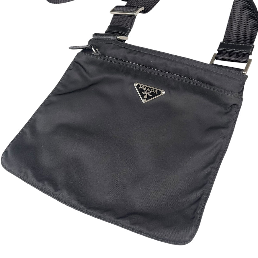 PRADA BLACK NYLON CROSSBODY BAG G379U