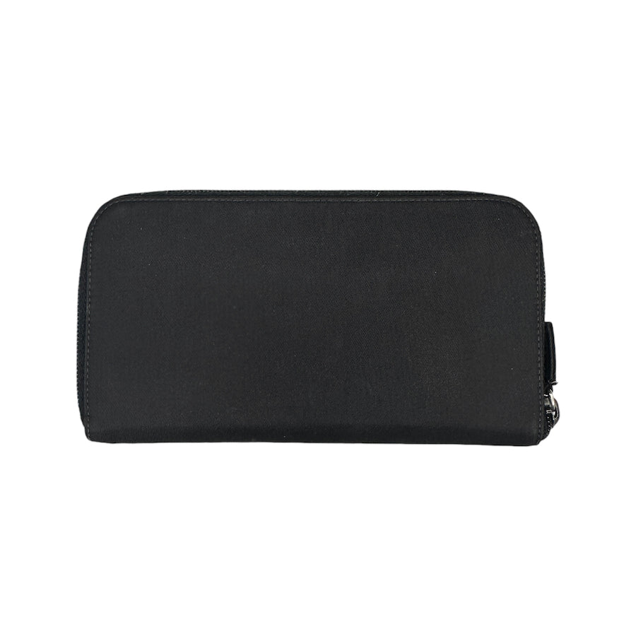 PRADA BLACK NYLON ZIP-AROUND LONG WALLET