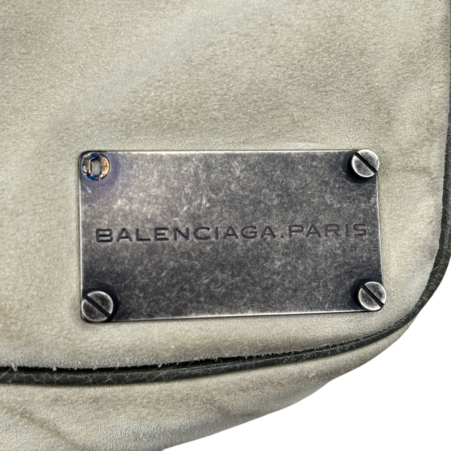 BALENCIAGA SUEDE DUAL-POCKET DUFFLE BAG