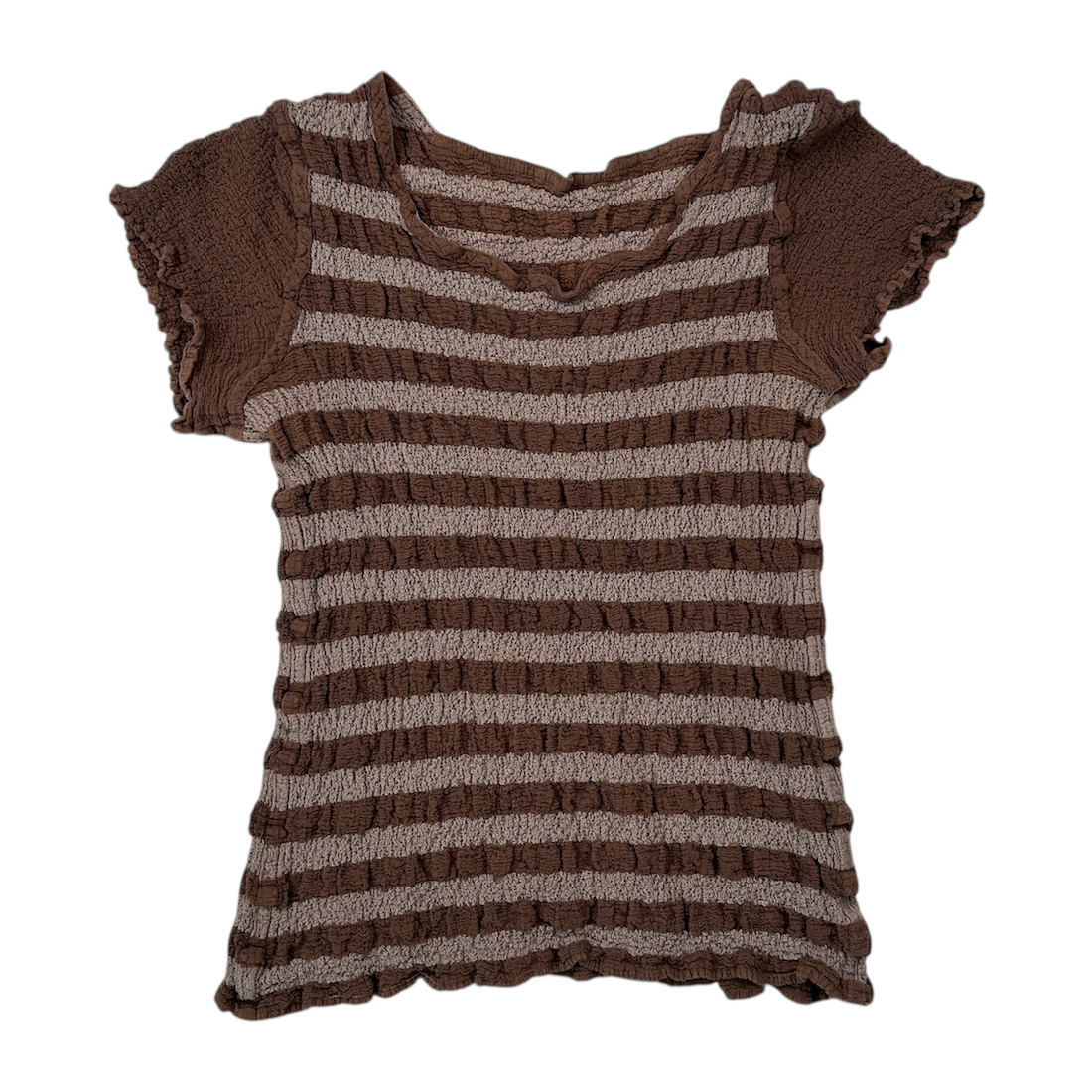 ISSEY MIYAKE ME CAULIFLOWER STRIPED T-SHIRT