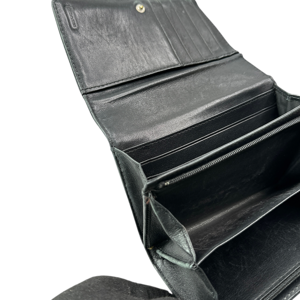 COACH BUCKLE DETAIL LEATHER WALLET