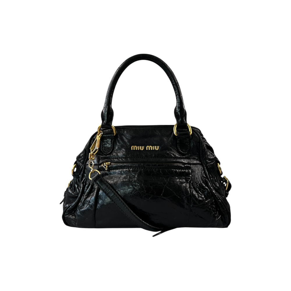 MIU MIU SHOULDER BAG - BLACK / GOLD