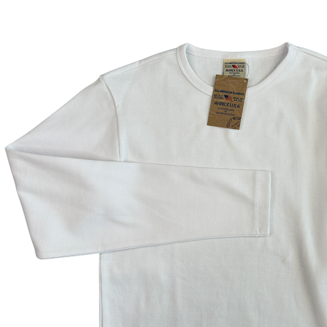 (NEW) AVIREX RIBBED EVERY DAY LONG SLEEVE - WHITE
