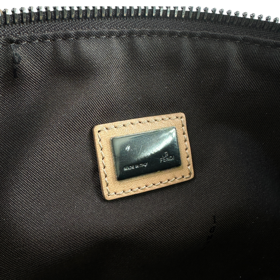 FENDI ZUCCHINO CANVAS SHOULDER BAG - BEIGE