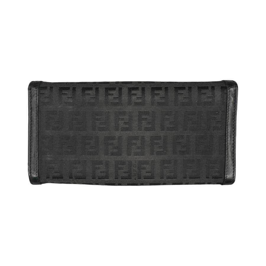 FENDI BLACK ZUCCA CANVAS LONG WALLET