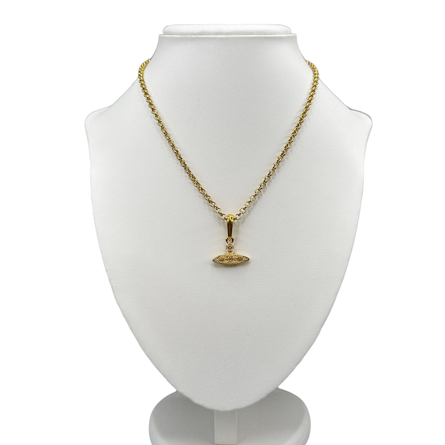 VIVIENNE WESTWOOD MAYFAIR BAS RELIEF GOLD PLATED THICK CHAIN NECKLACE