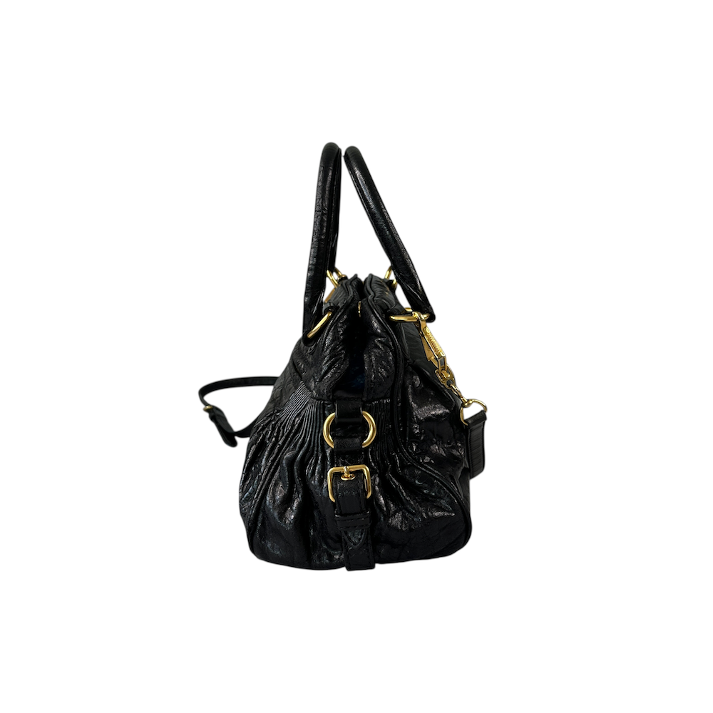 MIU MIU SHOULDER BAG - BLACK / GOLD