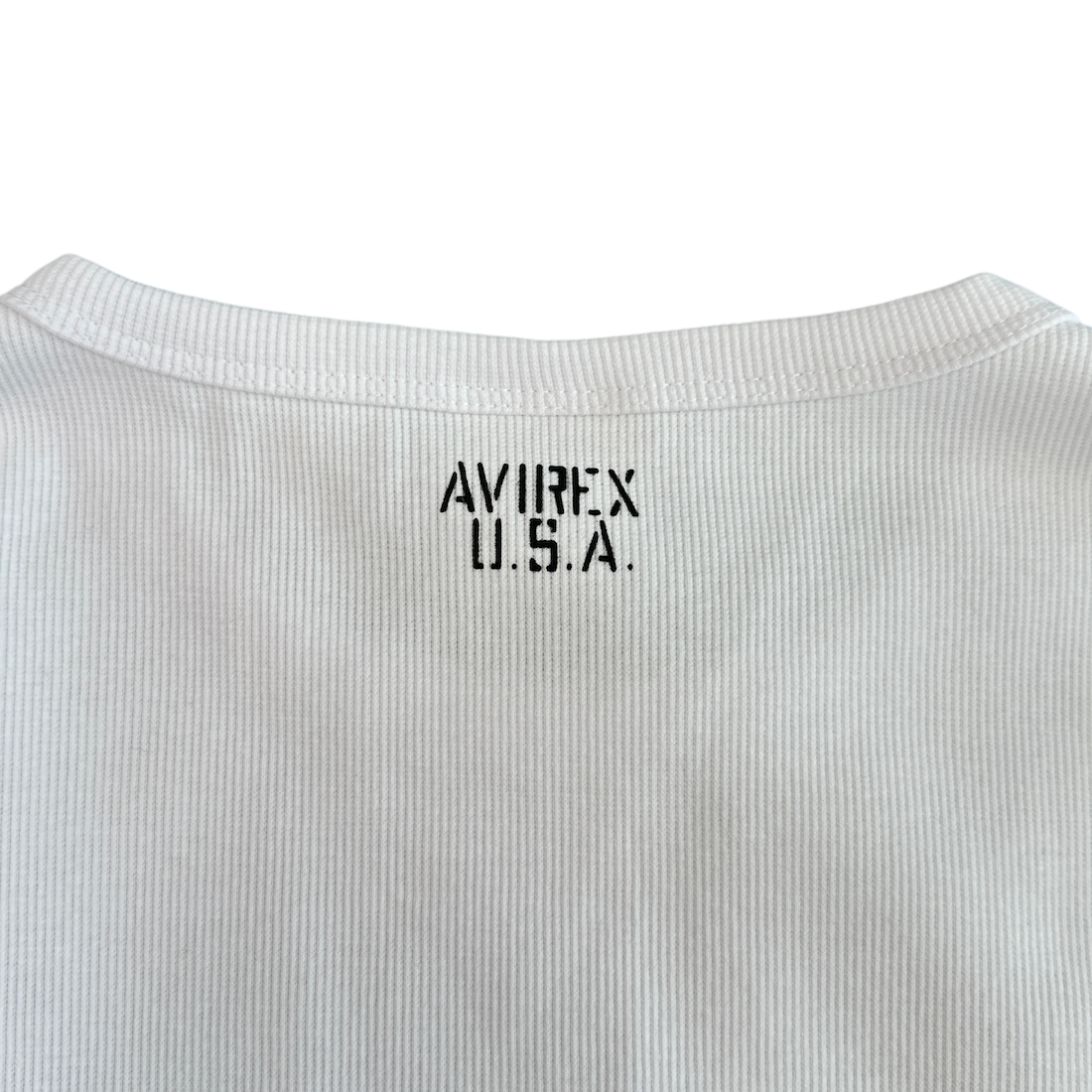 (NEW) AVIREX RIBBED EVERY DAY LONG SLEEVE - WHITE