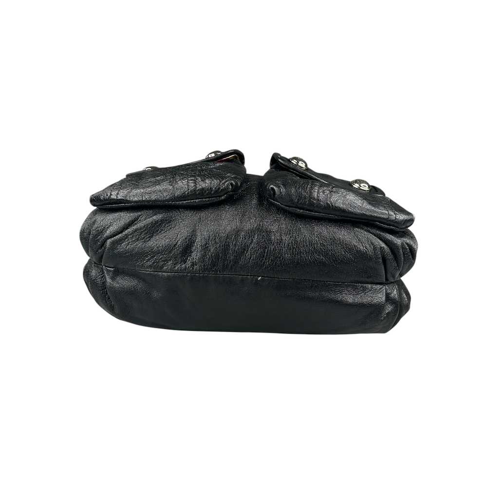 COACH DOUBLE-POCKET SHOULDER BAG - BLACK