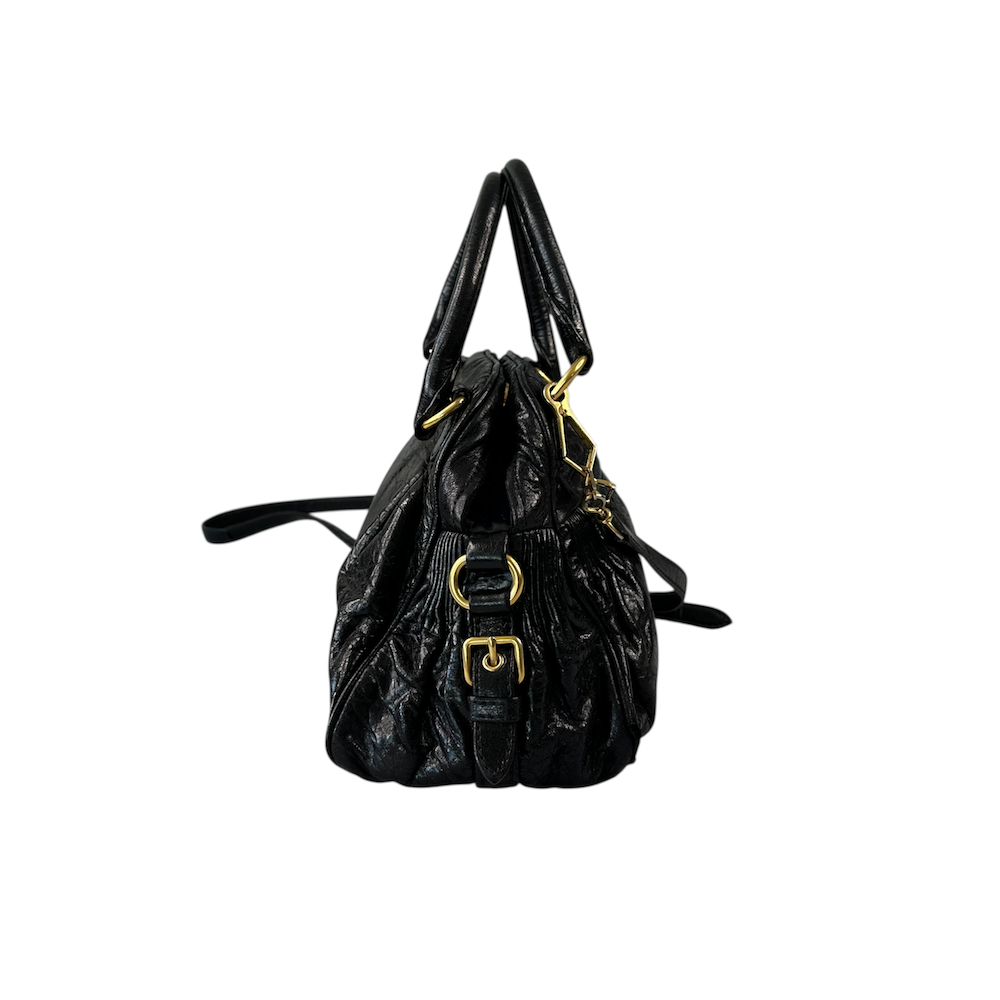 MIU MIU SHOULDER BAG - BLACK / GOLD