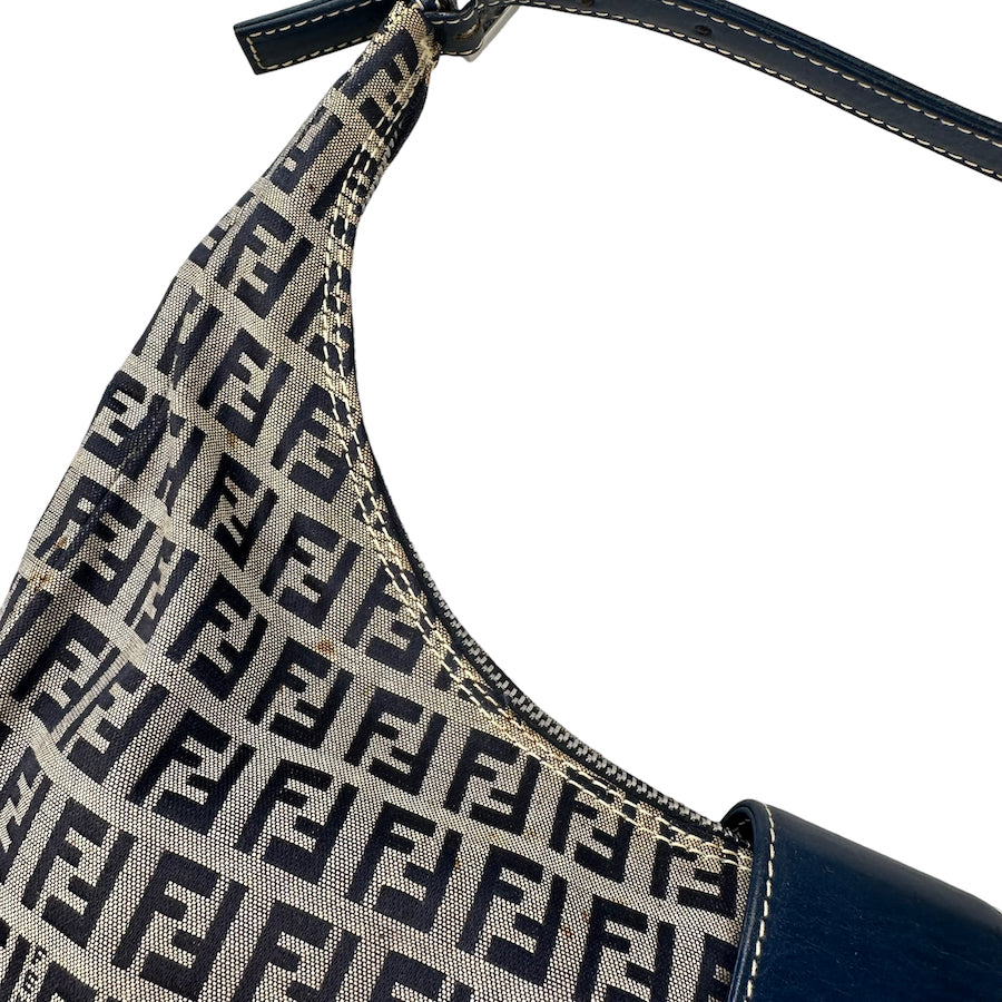 FENDI ZUCCA BLUE CROISSANT BAG