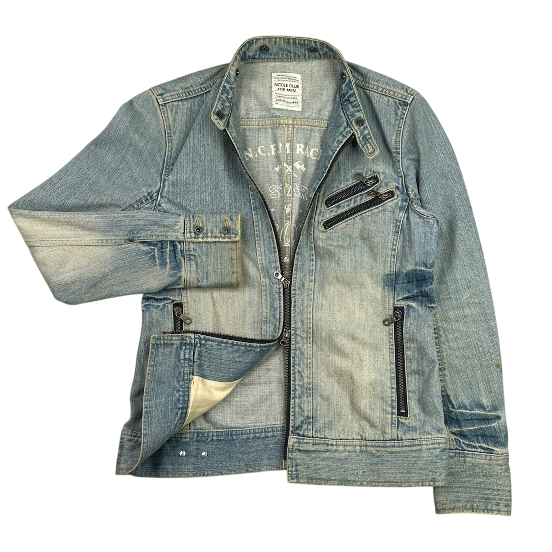 (46) NICOLE CLUB FOR MEN DENIM RIDERS JACKET