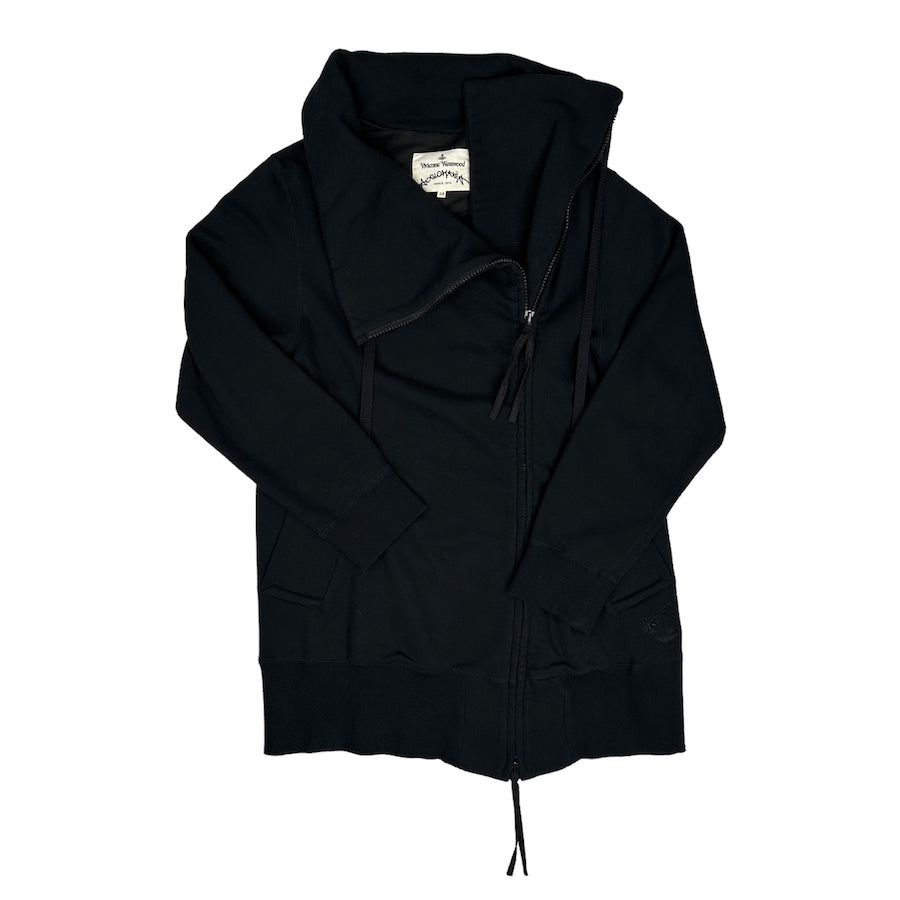 VIVIENNE WESTWOOD ANGLOMANIA ABSTRACT ZIP UP - BLACK