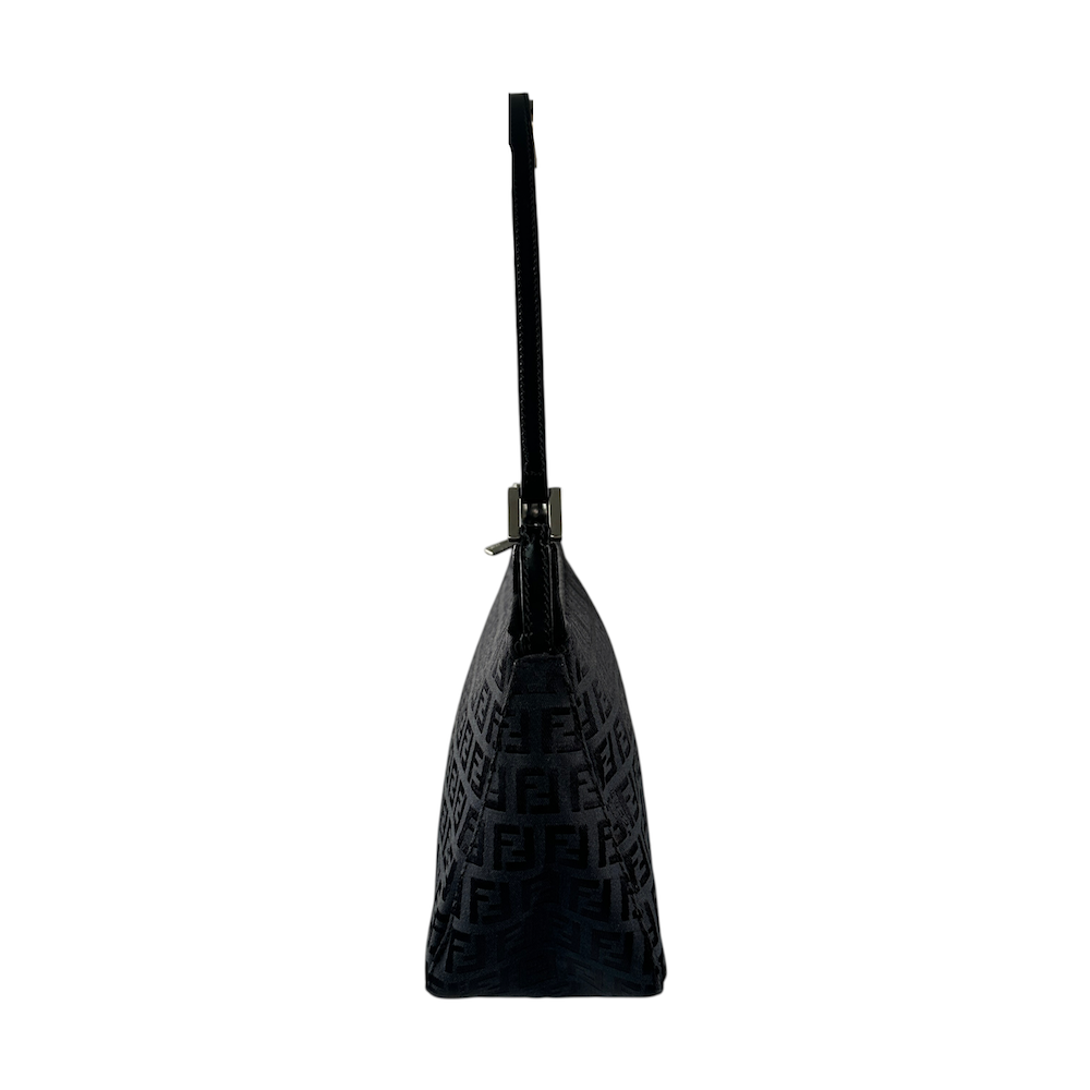 FENDI ZUCCHINO CANVAS SHOULDER BAG - BLACK