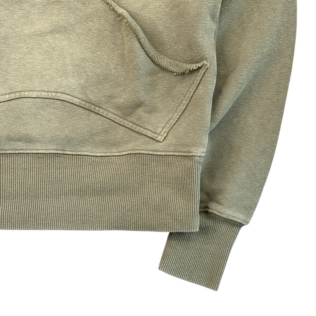 (2) KAPITAL TRI-BUTTON PULLOVER HOODIE - LIGHT KHAKI