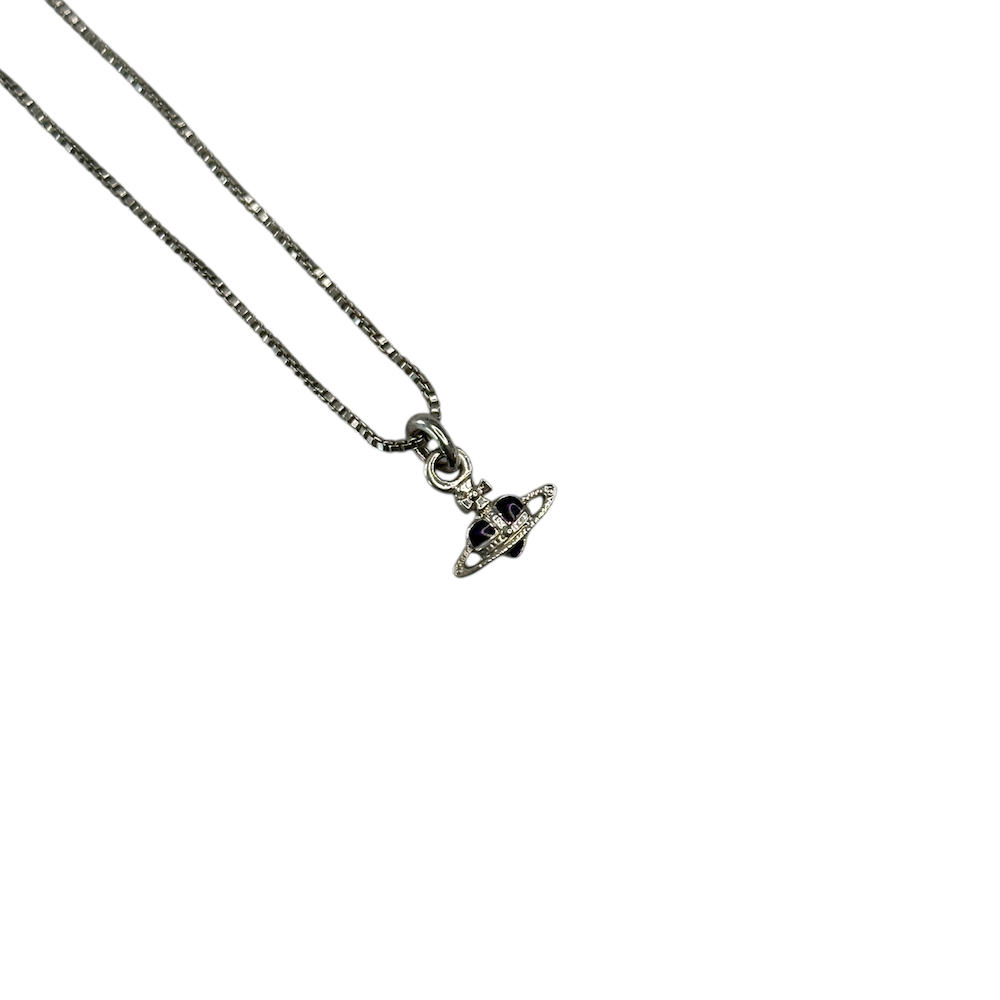 VIVIENNE WESTWOOD MICRO HEART NECKLACE - PURPLE (II)