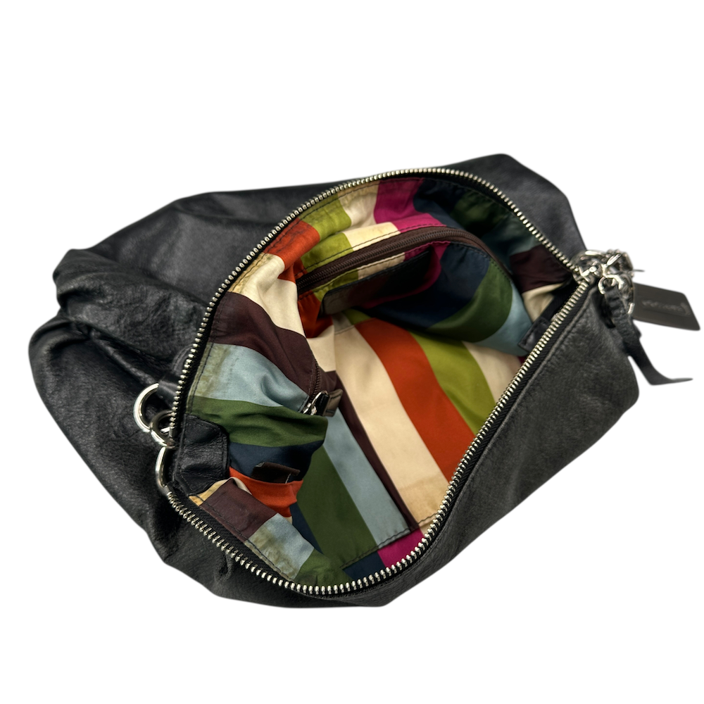 COACH DOUBLE-POCKET SHOULDER BAG - BLACK