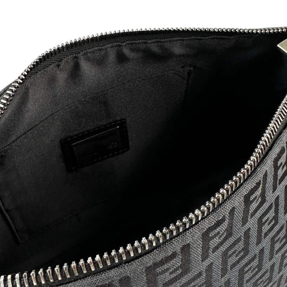 FENDI ZUCCHINO CANVAS SHOULDER BAG - BLACK