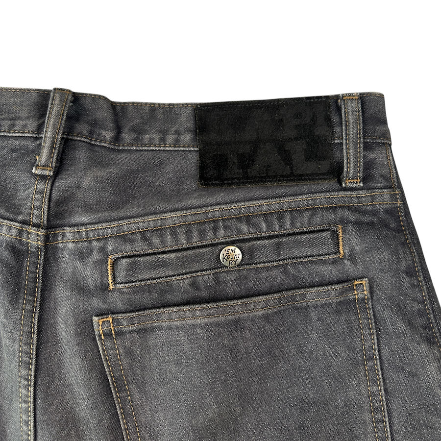 (XL) KAPITAL 14OZ BAGGY DENIM - GREY