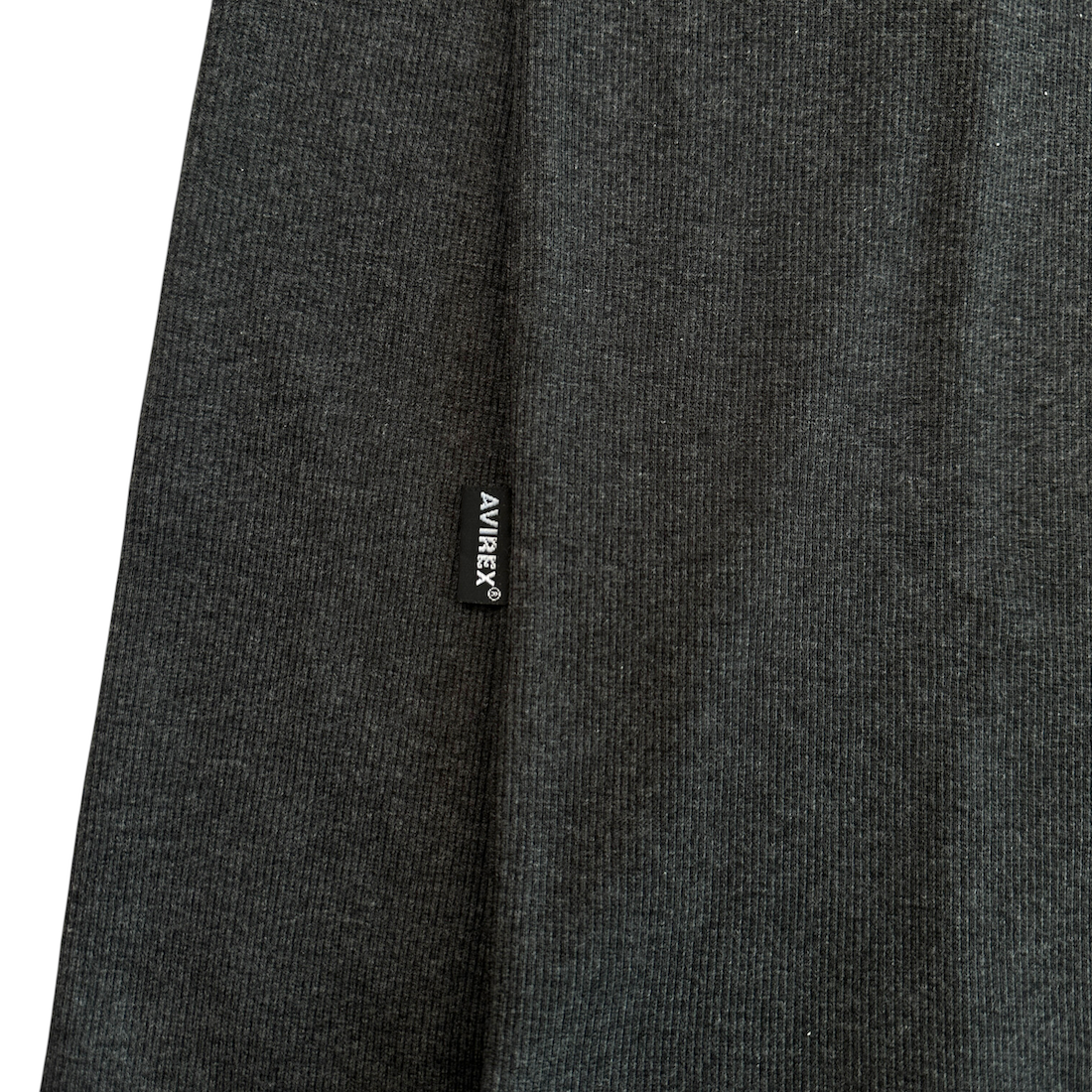 (NEW) AVIREX RIBBED EVERY DAY LONG SLEEVE - CHARCOAL