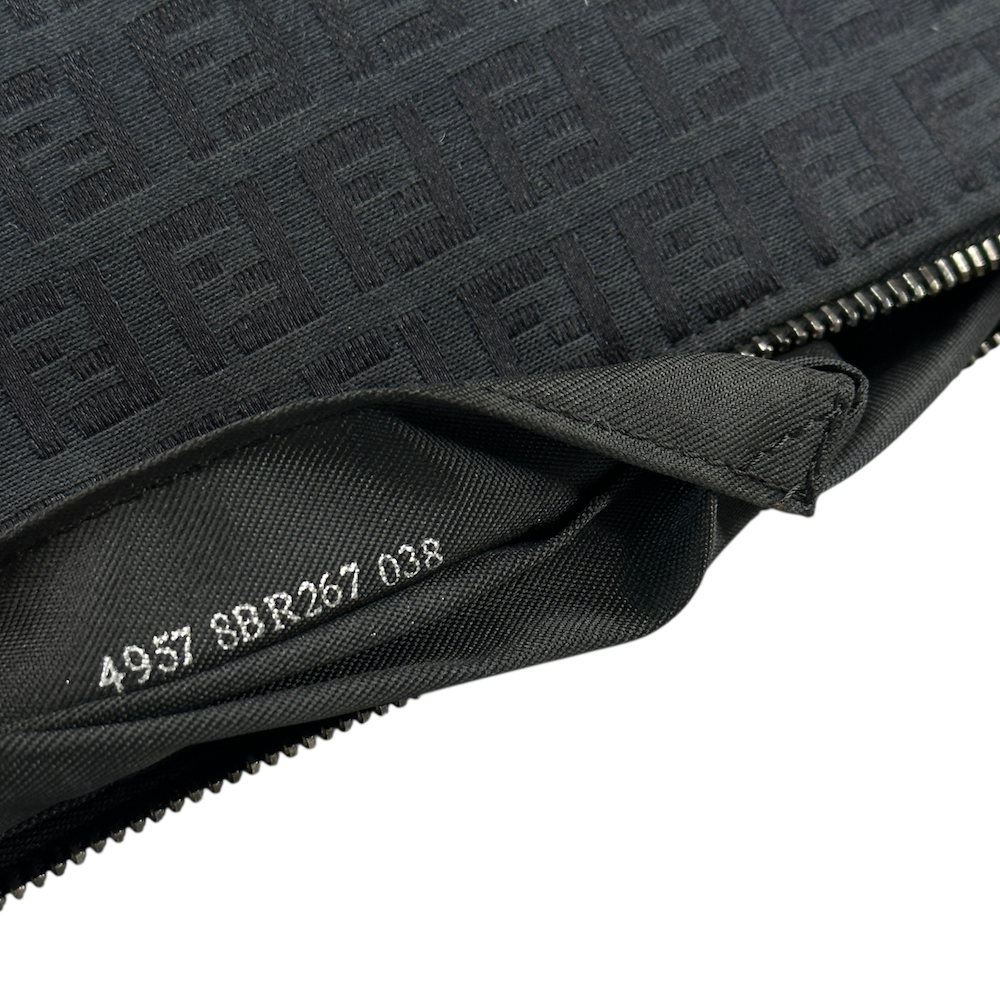 FENDI ZUCCHINO CANVAS SHOULDER BAG - BLACK