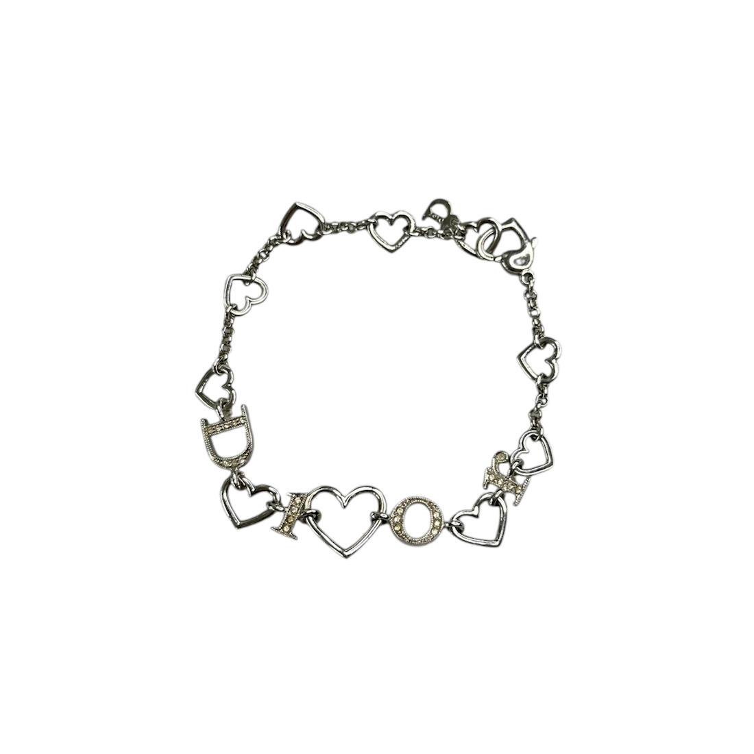 DIOR HEART & LETTER CHARM BRACELET