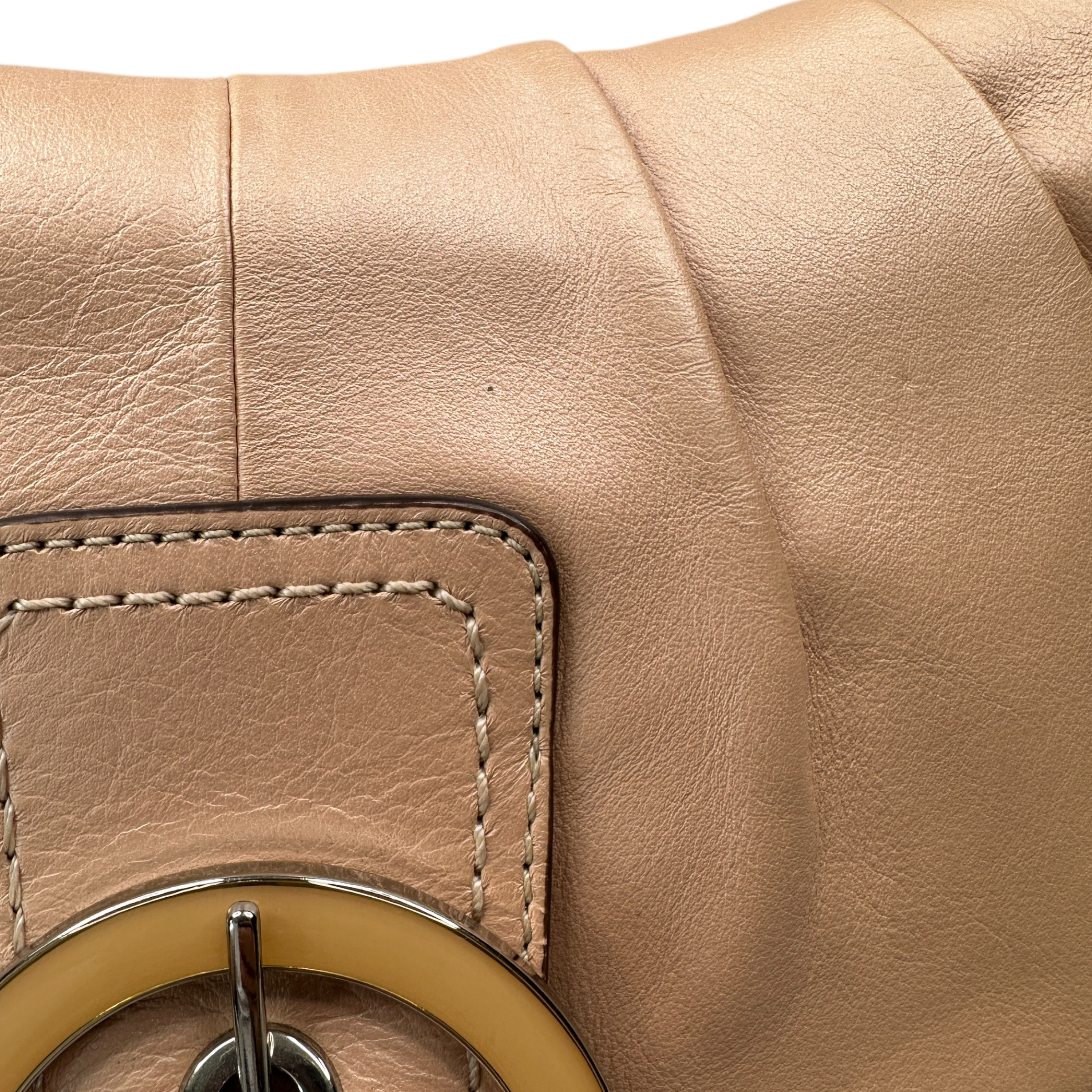 COACH LEATHER BUCKLE SHOULDER BAG