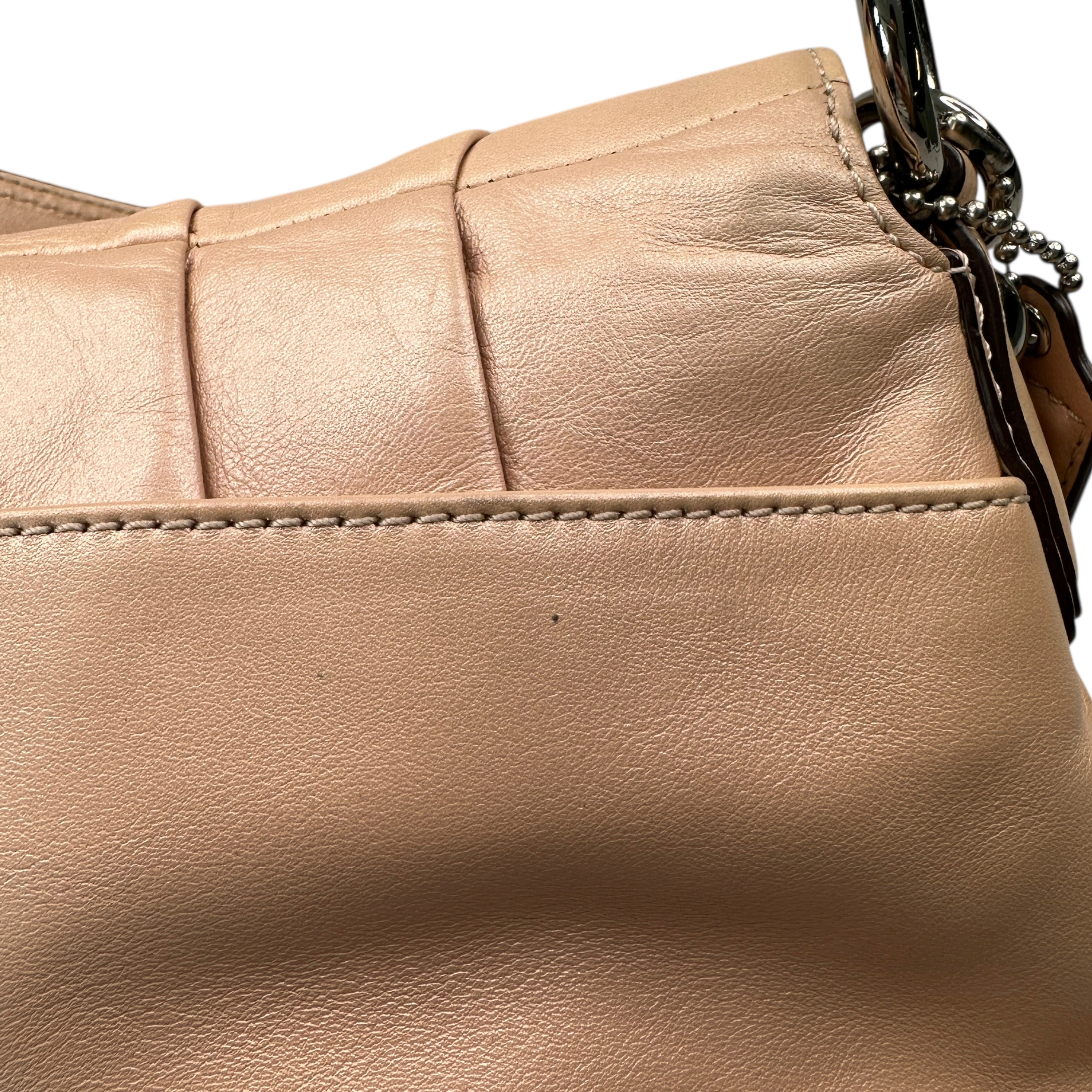 COACH LEATHER BUCKLE SHOULDER BAG