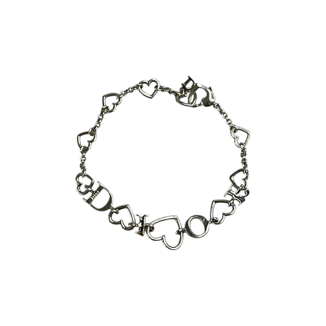 DIOR HEART & LETTER CHARM BRACELET