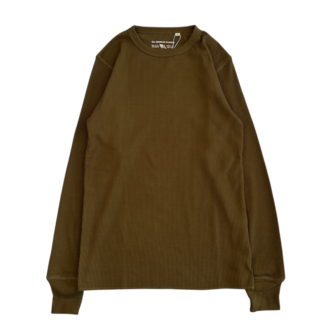 AVIREX WAFFLE LONG SLEEVE TOP - OLIVE