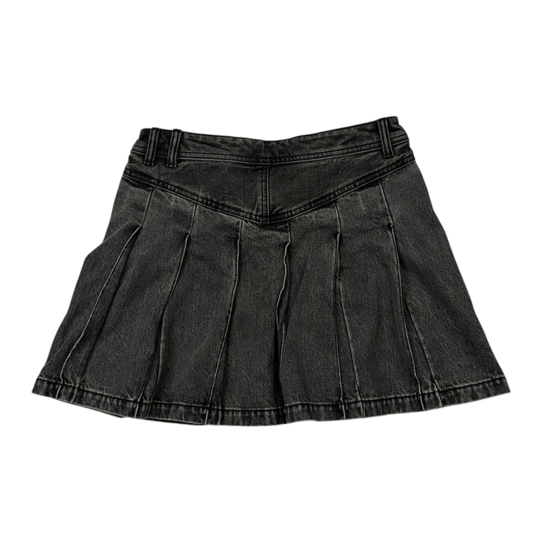 (2) SLY PLEATED DENIM SKIRT - WASHED GREY