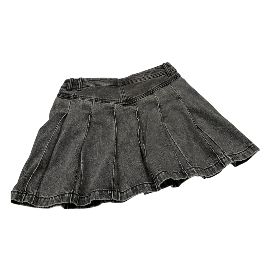 (2) SLY PLEATED DENIM SKIRT - WASHED GREY