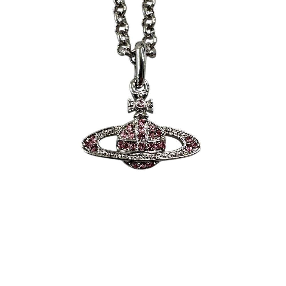 VIVIENNE WESTWOOD PINK RHINESTONE MAYFAIR NECKLACE